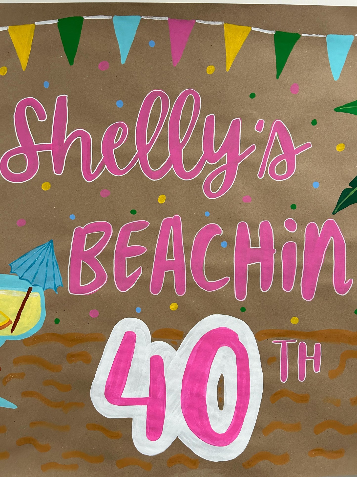 40th Beachin' Birthday Banner