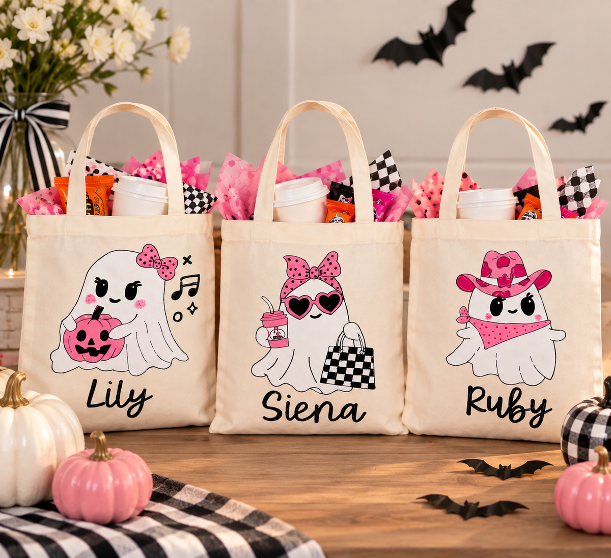 Halloween Trick-or-Treat Canvas Bags