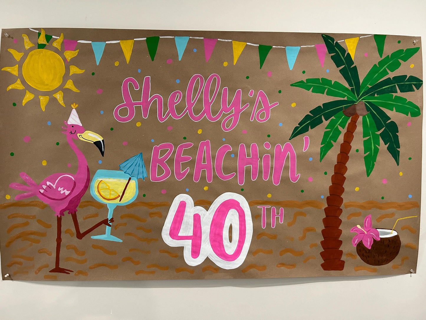 40th Beachin' Birthday Banner
