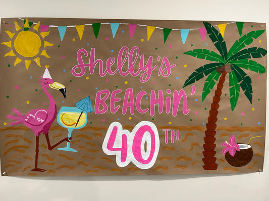 40th Beachin' Birthday Banner
