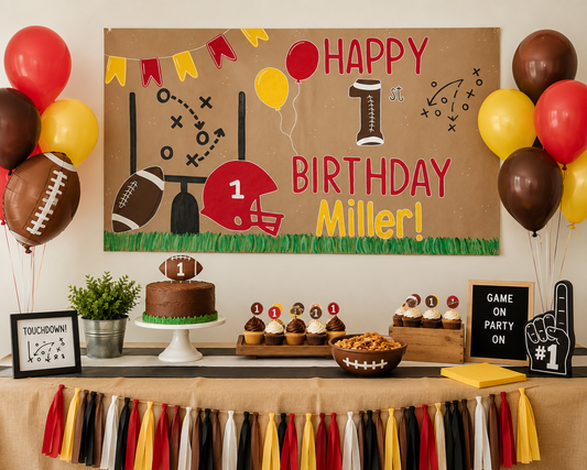 Kids Football Birthday Banner