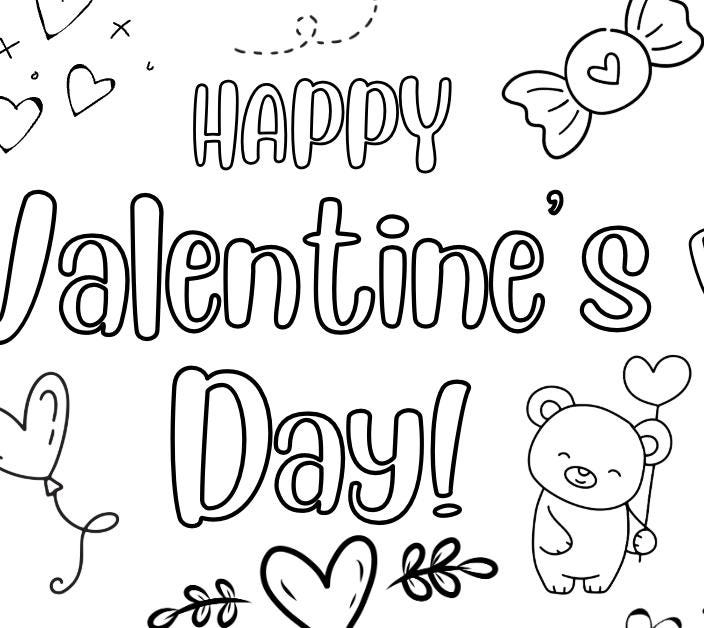 Personalized Valentine's Day Coloring Banner