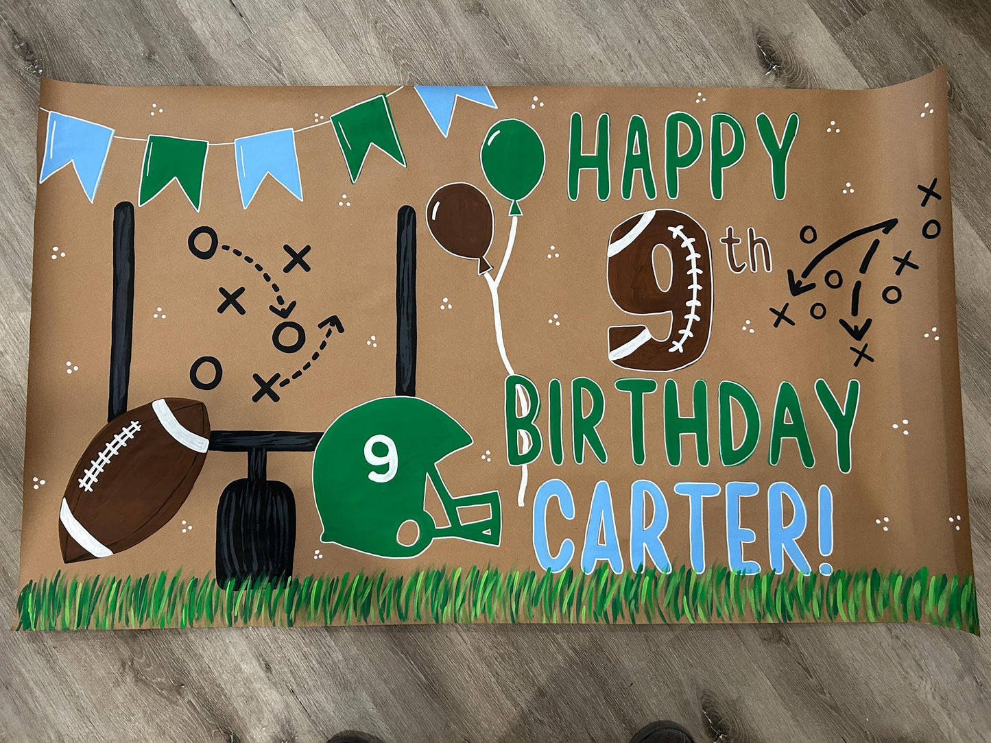 Kids Football Birthday Banner