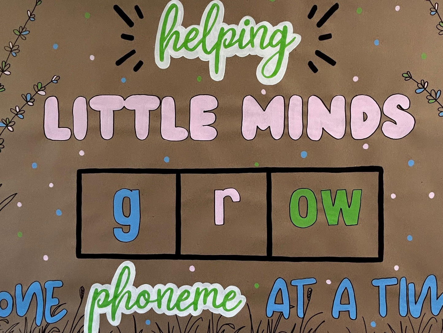 Teacher Bulletin Board Banner - Helping Little Minds Grow