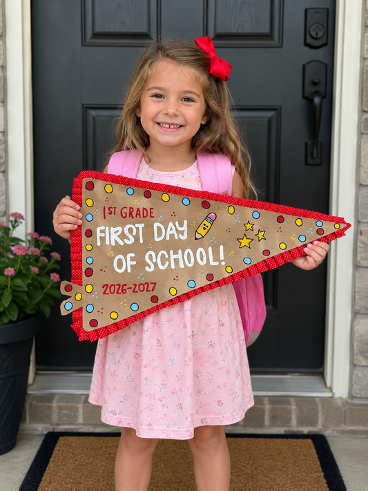 First Day of School Pennant Flag
