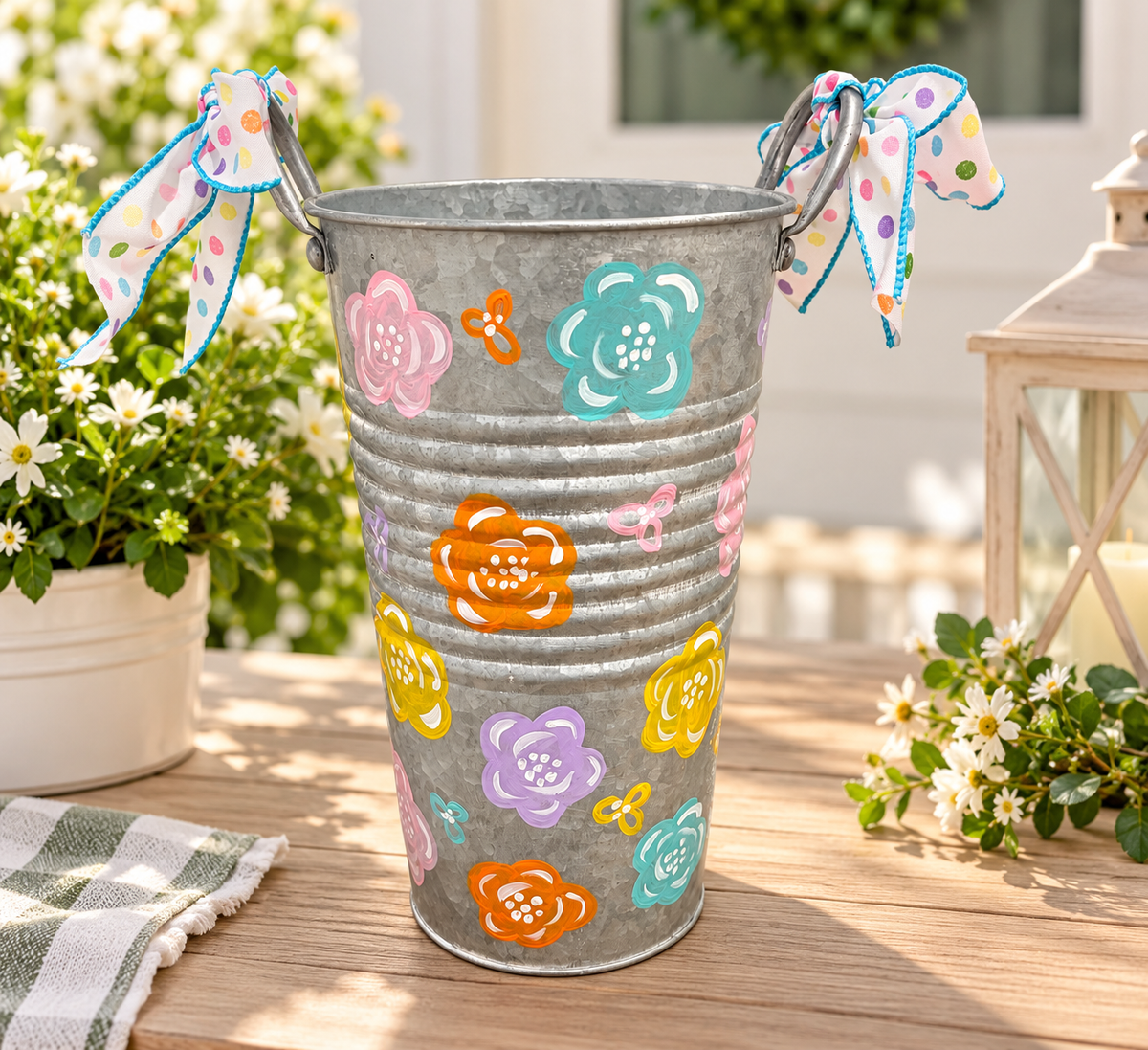 Galvanized Floral Bucket