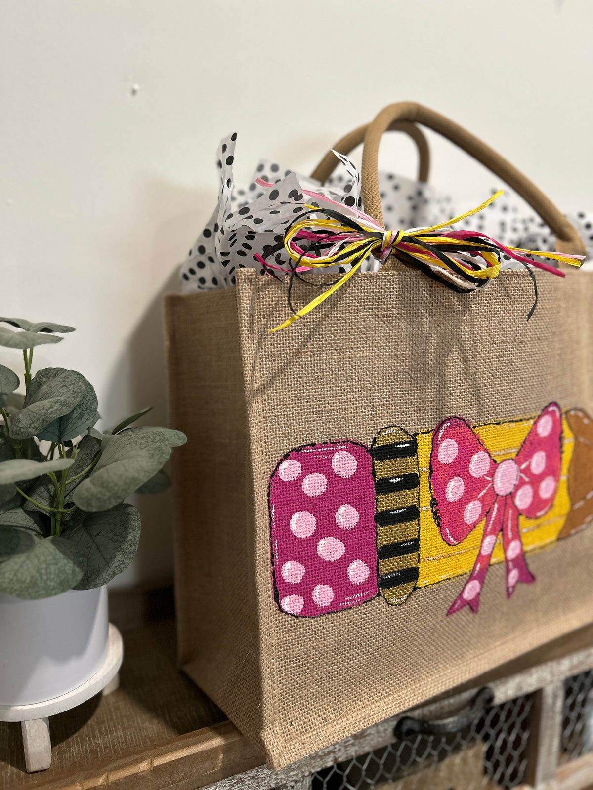 Pencil Jute Tote Bag