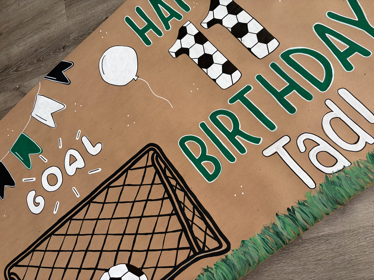 Kids Soccer Birthday Banner