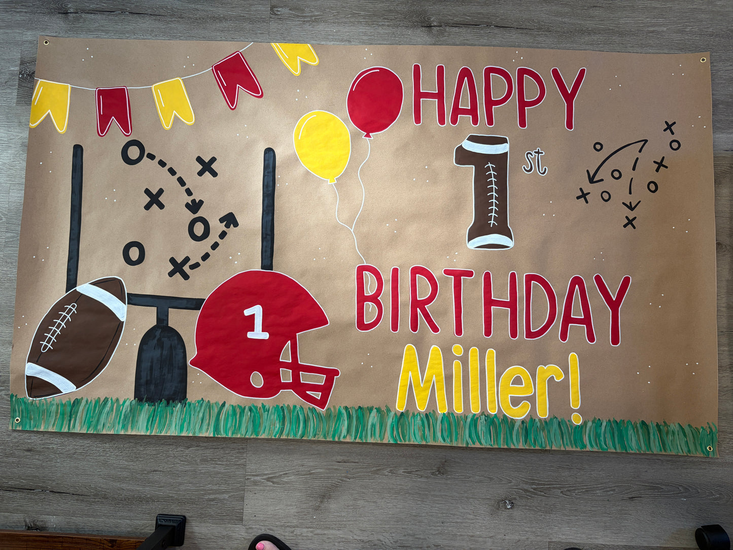 Kids Football Birthday Banner