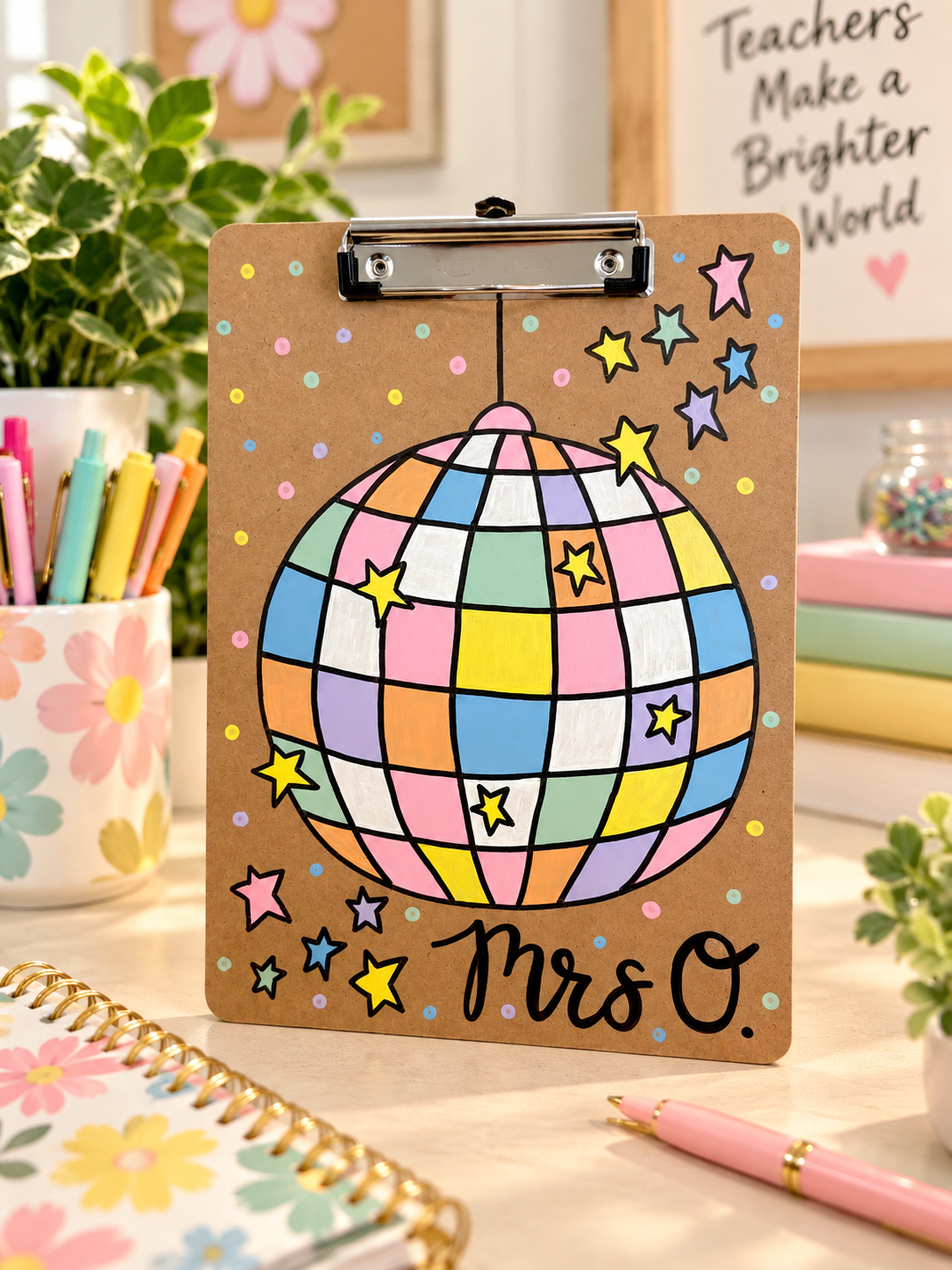 Disco Ball Teacher Clipboard