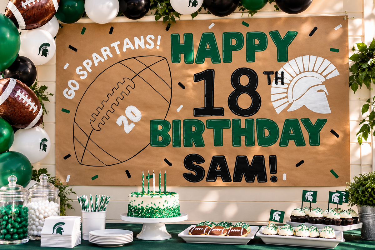 18th Birthday Football Banner
