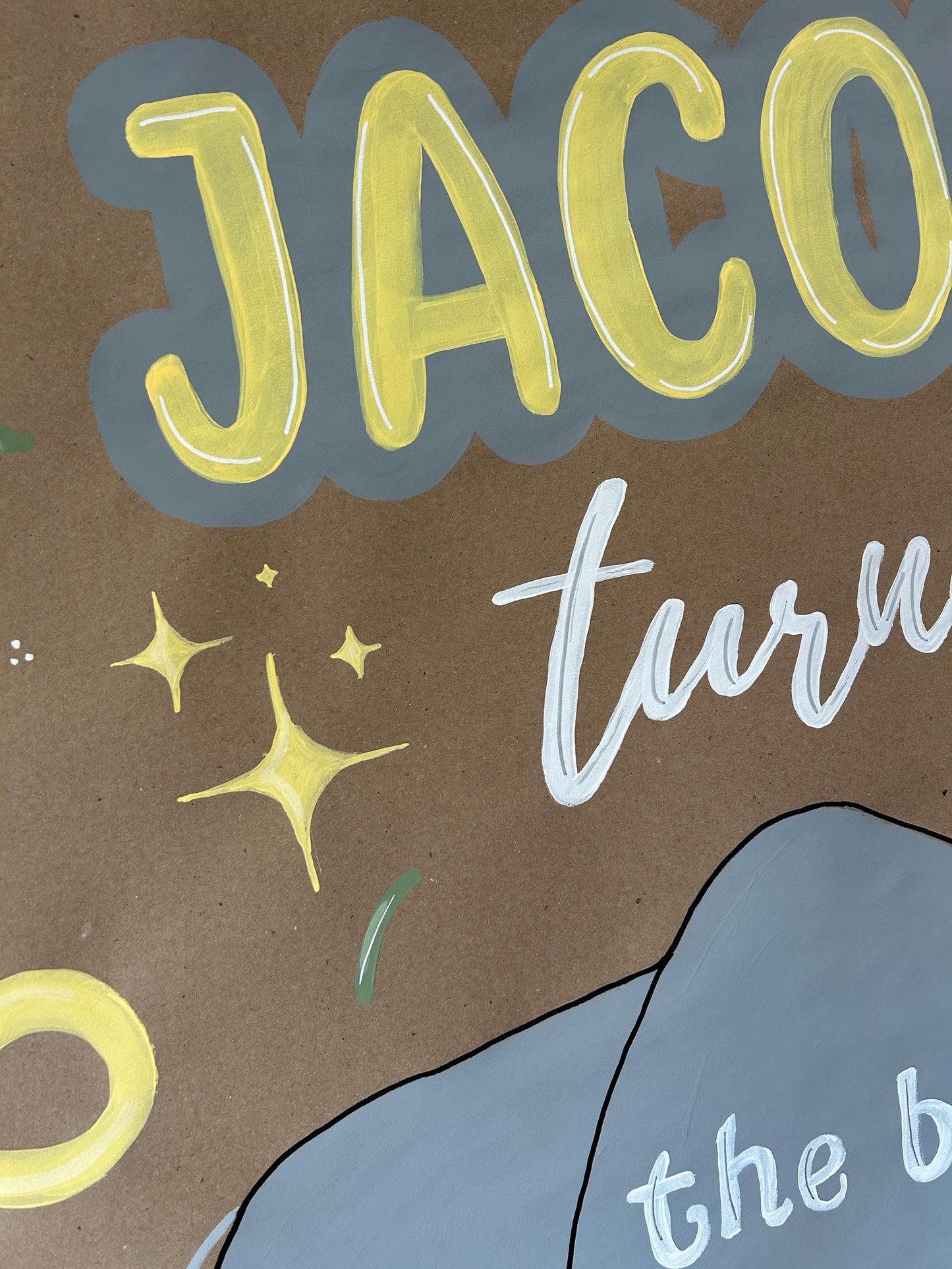 1st Birthday Elephant Banner - Turning the Big One